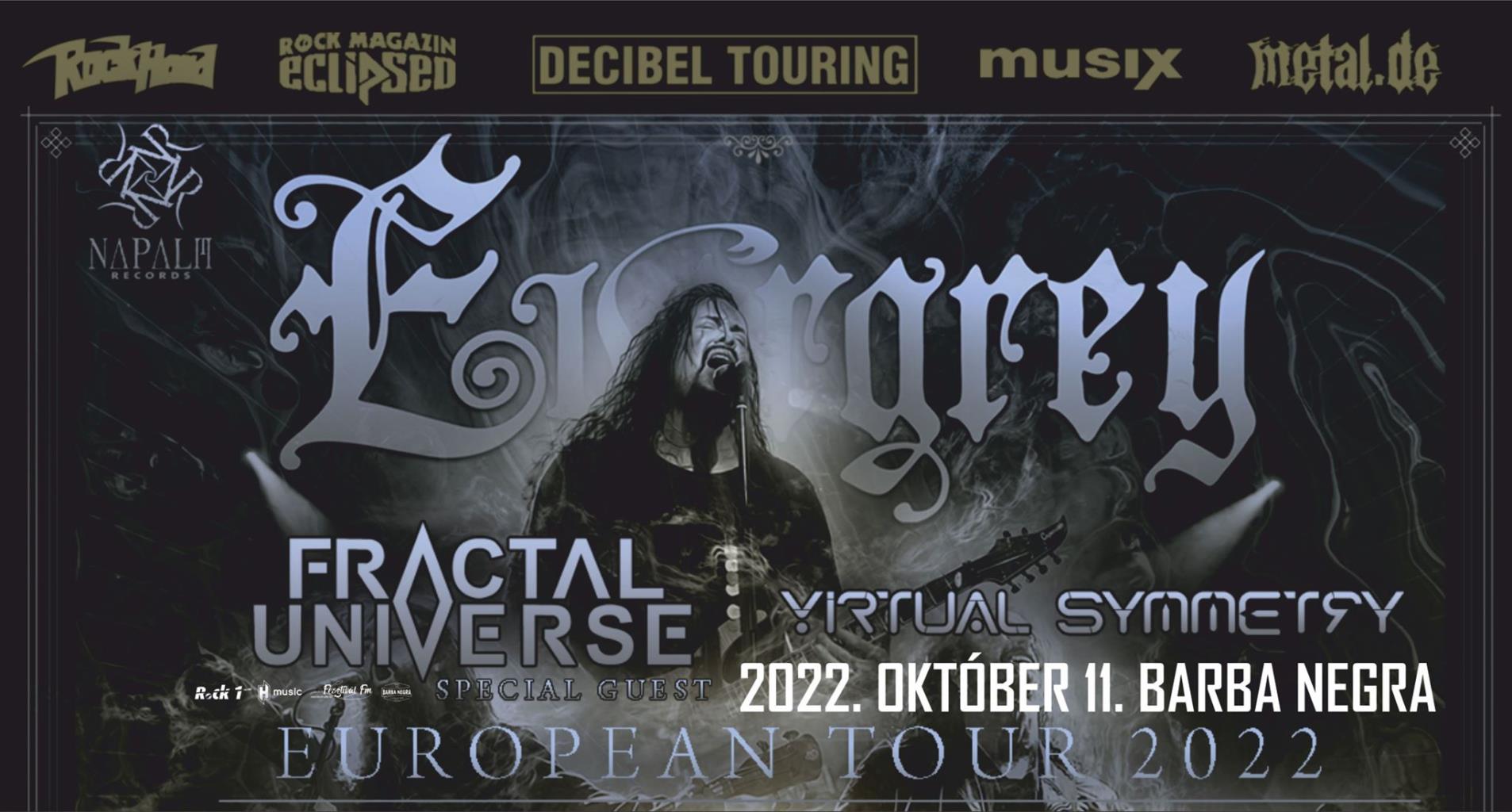 EVERGREY - Fractal Universe - Virtual Symmetry koncert a Barba Negrában!