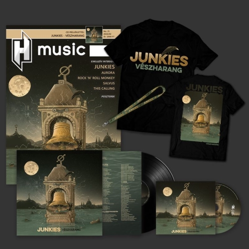 Junkies: Vészharang LP + DIGI CD - H-Music Magazin + Póló csomag