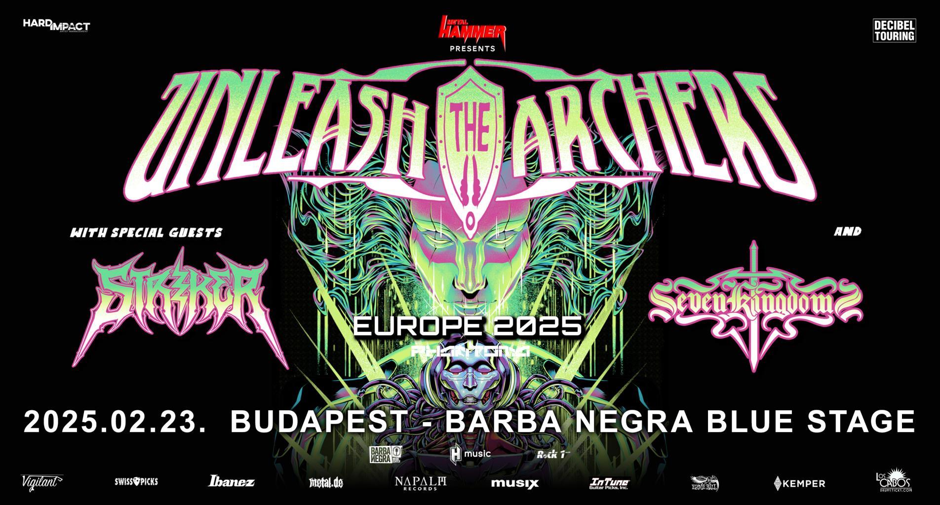 UNLEASH THE ARCHERS + STRIKER + SEVEN KINGDOMS I Barba Negra Blue Stage