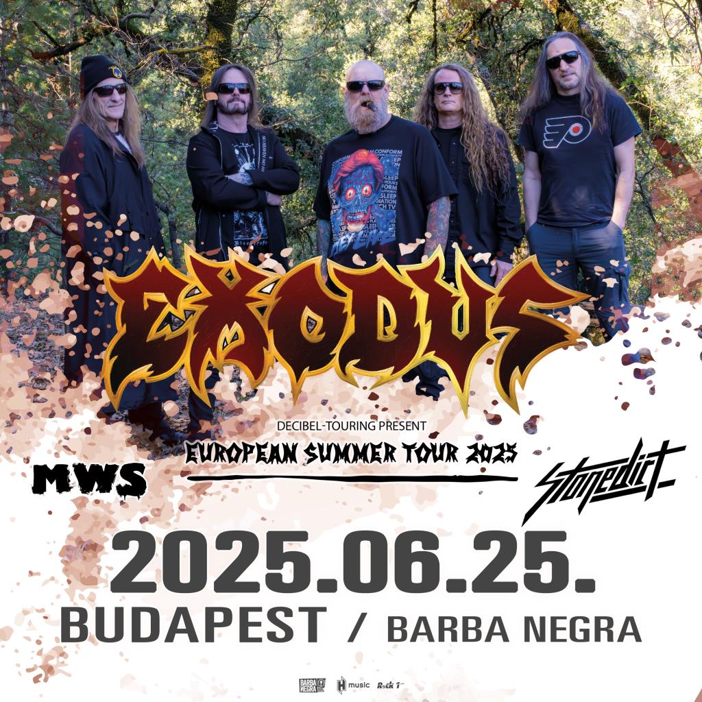 EXODUS, STONEDIRT és MWS június 25-én a Barba Negrában! 