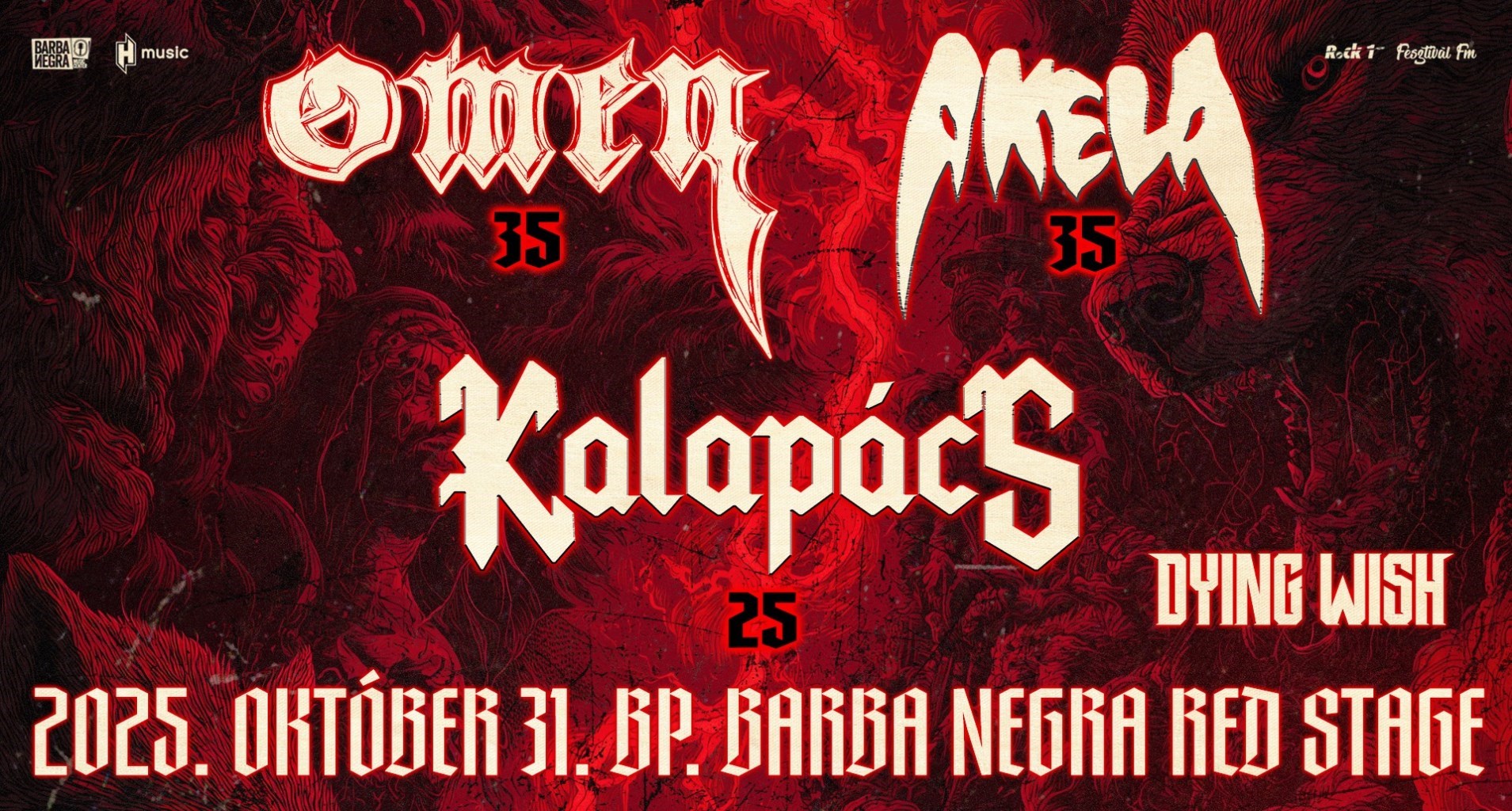 Kalapács, Akela, Omen, Dying Wish - Budapest, Barba Negra