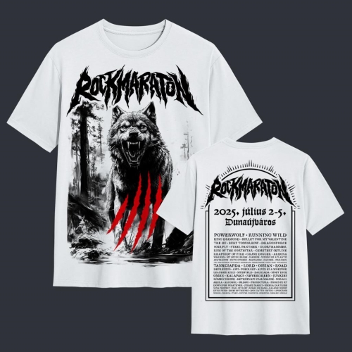 Rockmaraton Vörös Karom Fehér Férfi Póló