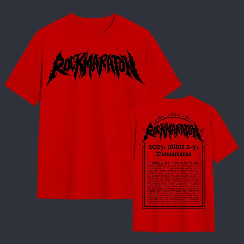 Rockmaraton Logo Piros Férfi Póló