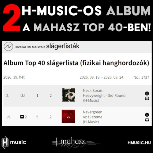 2 H-Musicos album a MAHASZ 2026 39. heti (fizikai hanghordozók) Top 40-es listáján!