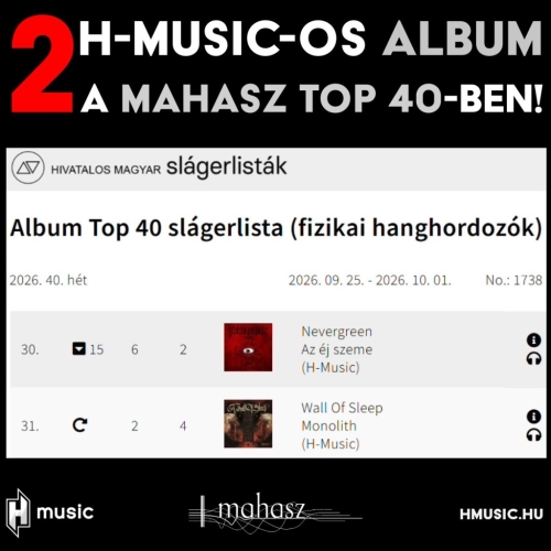 2 H-Musicos album a MAHASZ 2026 40. heti (fizikai hanghordozók) Top 40-es listáján!