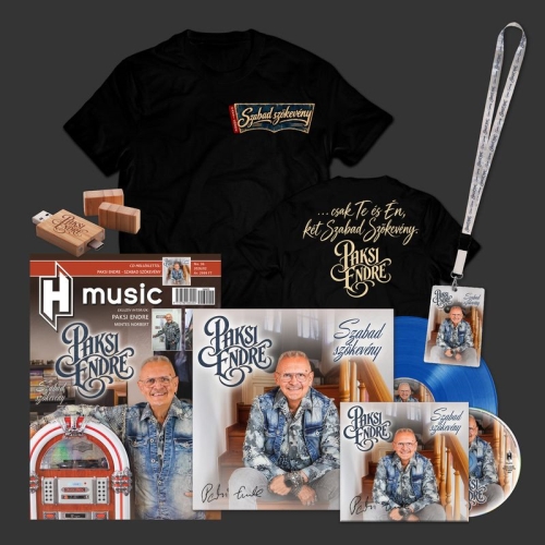 Paksi Endre: Szabad szökevény DIGI CD + TRANSLUCENT SAPPHIRE GLASS LP + Pendrive + Póló Csomag