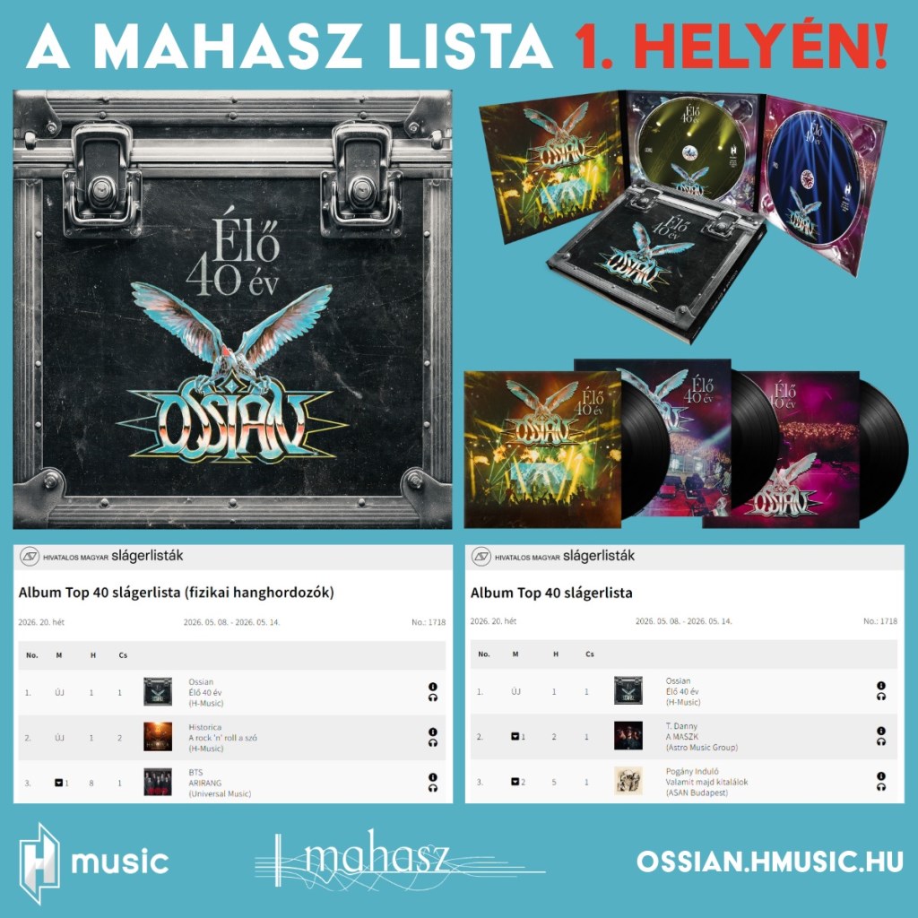 Ossian: Mindkét Mahasz lista legtetején az új album!