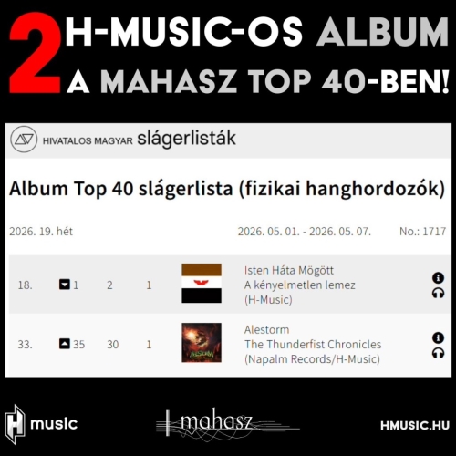 Az Isten Háta Mögött és az Alestorm albumai a MAHASZ 2026 19. heti (fizikai hanghordozók) Top 40-es listáján!