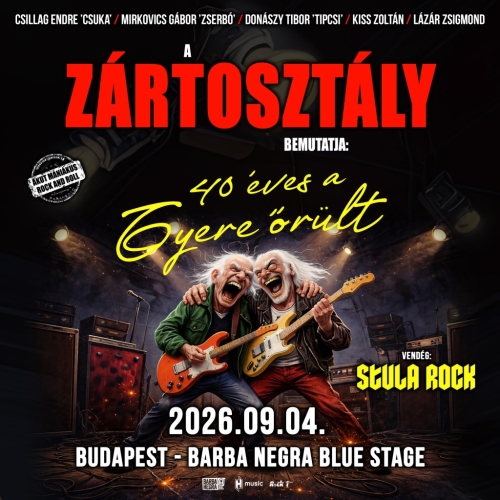 A Stula Rock is csatlakozott a Zártosztály szeptemberi jubileumi koncertjéhez