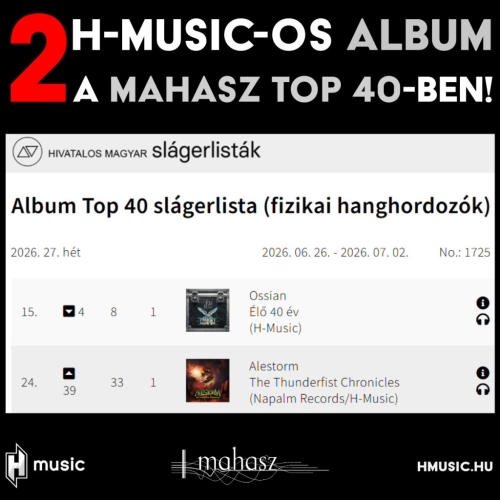 2 H-Musicos album a MAHASZ 2026 27. heti (fizikai hanghordozók) Top 40-es listáján!