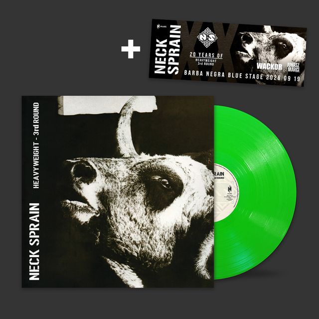 Neck Sprain: Heavyweight - 3rd Round (20 éves jubileumi kiadás) NEON ZÖLD LP + Koncertjegy Csomag