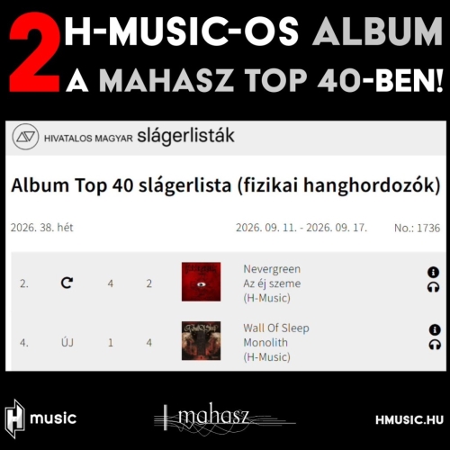 2 H-Musicos album a MAHASZ 2026 38. heti (fizikai hanghordozók) Top 40-es listáján!