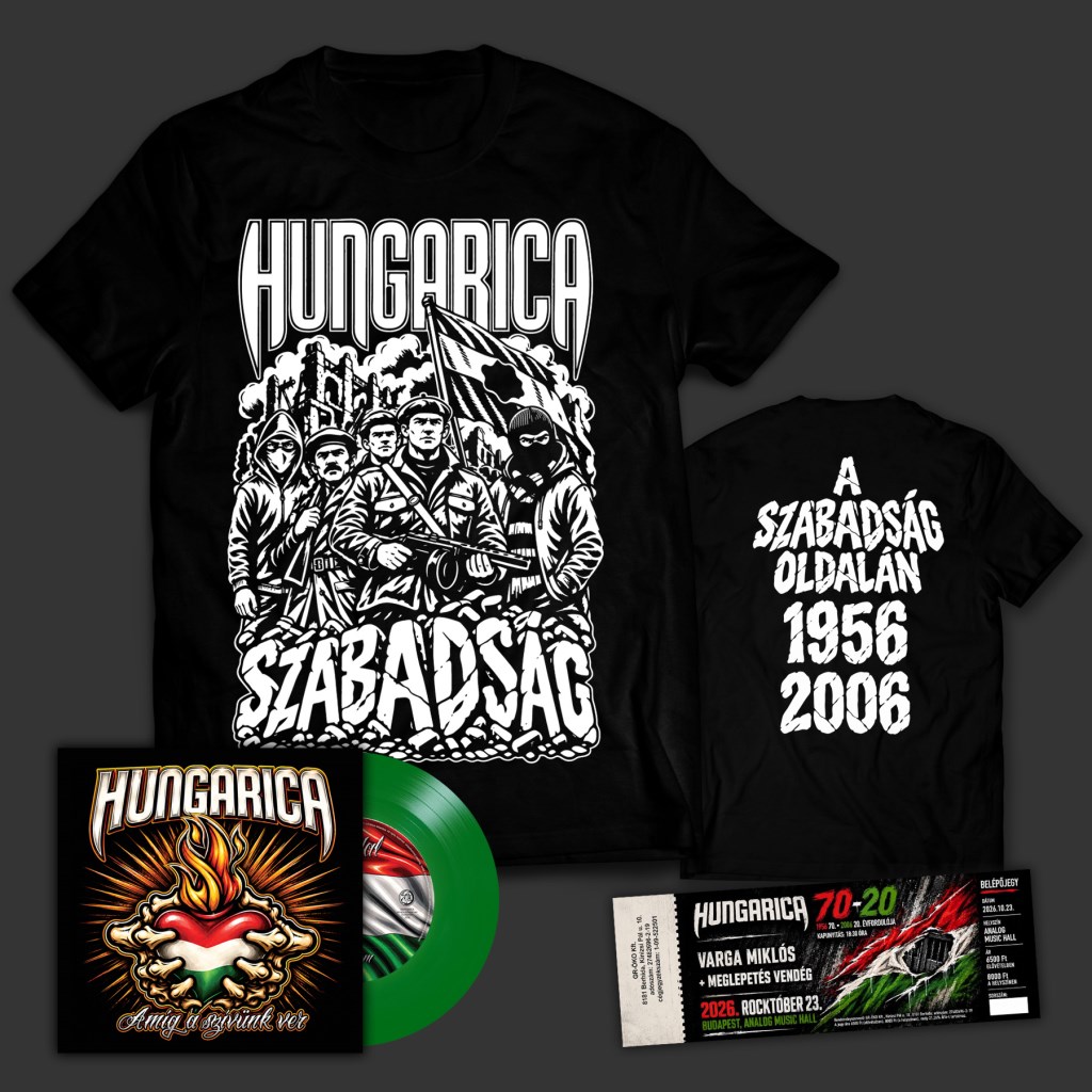 Hungarica: Amíg a szívünk ver ZÖLD SP (7INCH) + Póló + Koncertjegy Csomag