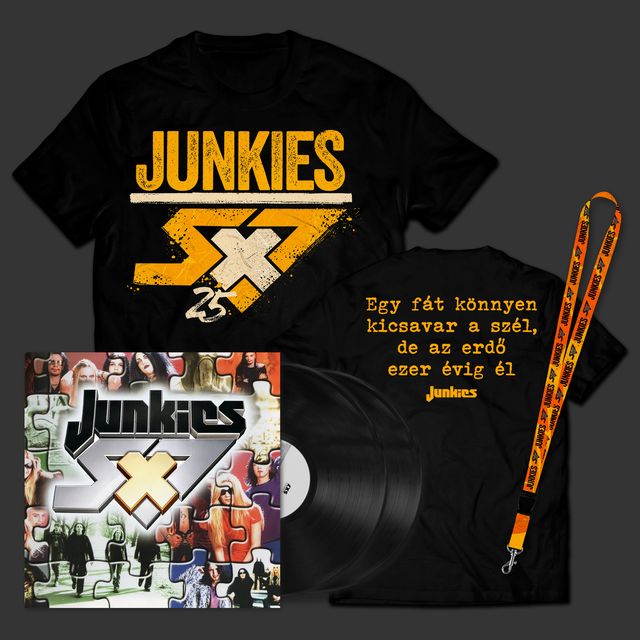 Junkies: SX7 25 FEKETE 2LP + Póló + Passtartó Csomag