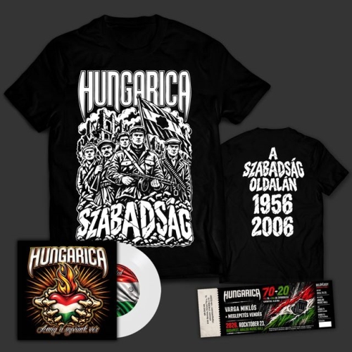Hungarica: Amíg a szívünk ver FEHÉR SP (7INCH) + Póló + Koncertjegy Csomag