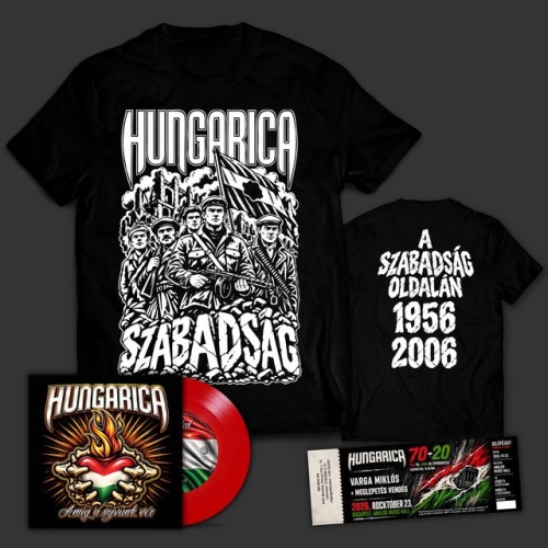 Hungarica: Amíg a szívünk ver PIROS SP (7INCH) + Póló + Koncertjegy Csomag