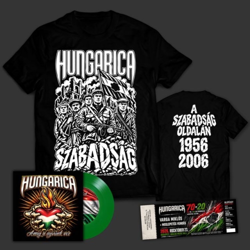 Hungarica: Amíg a szívünk ver ZÖLD SP (7INCH) + Póló + Koncertjegy Csomag