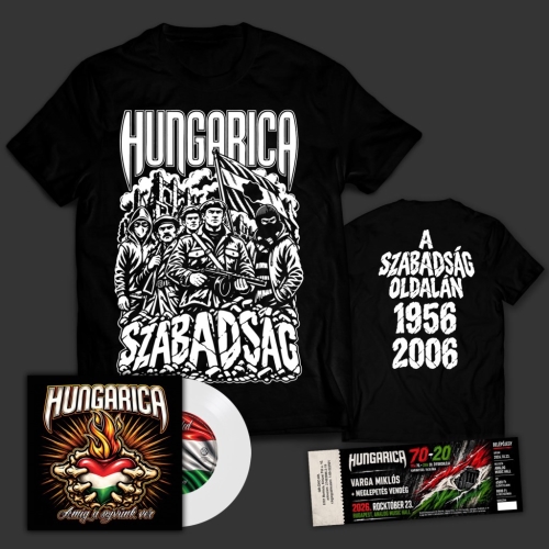 Hungarica: Amíg a szívünk ver FEHÉR SP (7INCH) + Póló + Koncertjegy Csomag